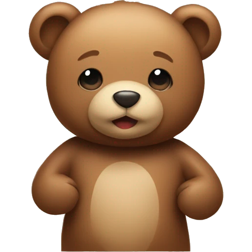 teddy bear with cute face and a litte bear in his hands emoji