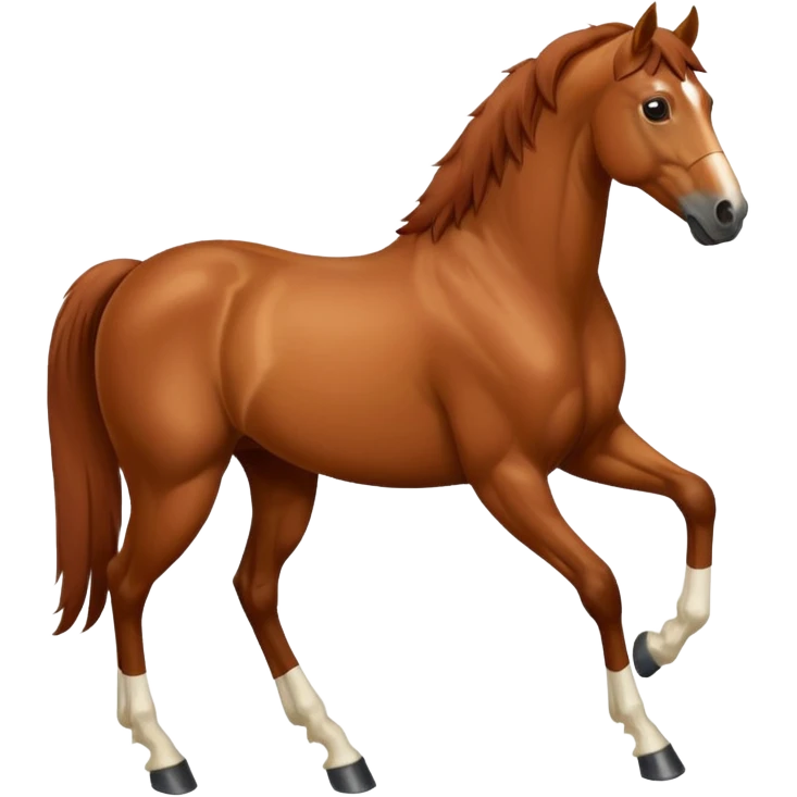 A chestnut horse without markings emoji
