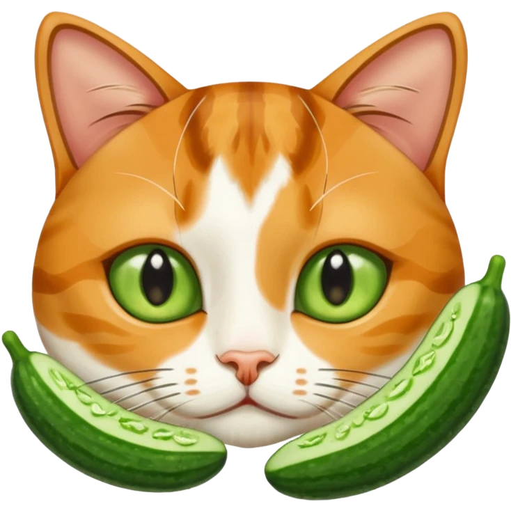 Katze mit Gurkenscheiben auf den Augen emoji