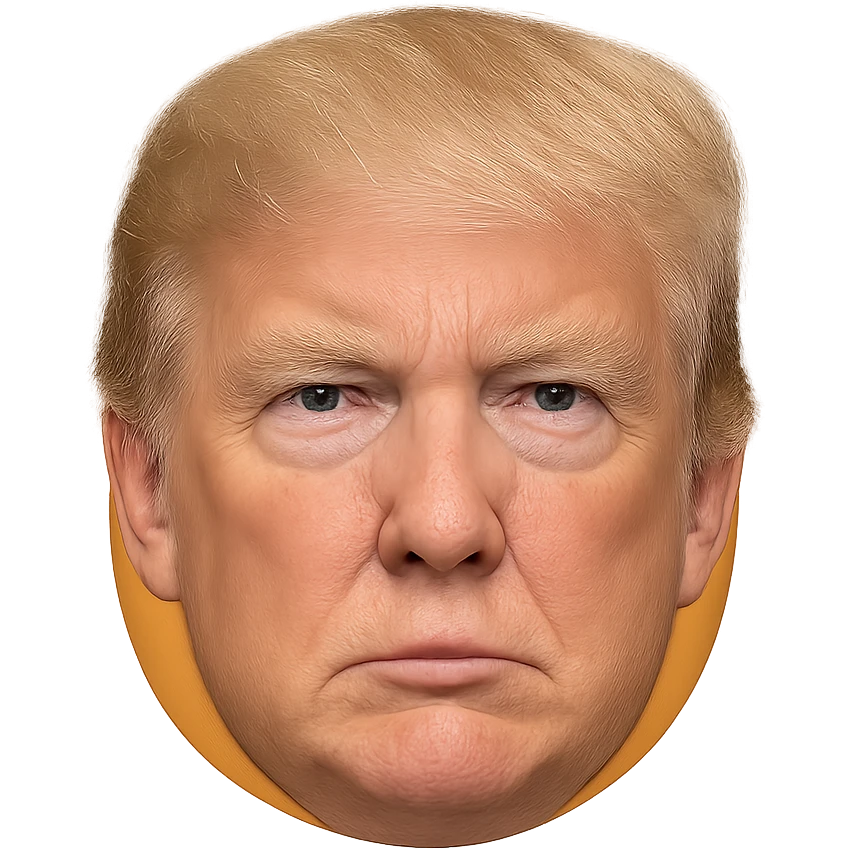 Donald Trump, highly realistic facial features, looking straight, emphasis on facial recognition, emoji format emoji