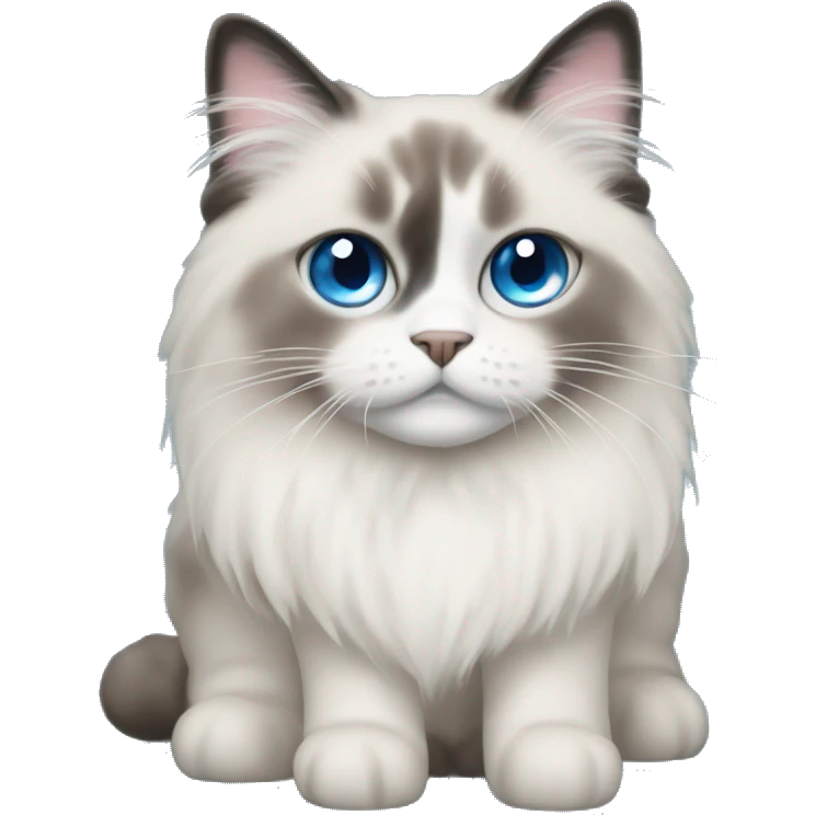 Ragdoll with blue eyes wearing a christmas sweater emoji