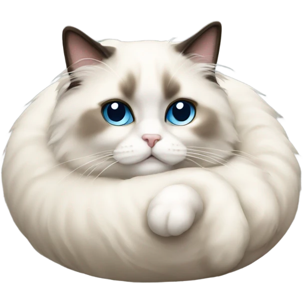 Ragdoll cat curled up emoji
