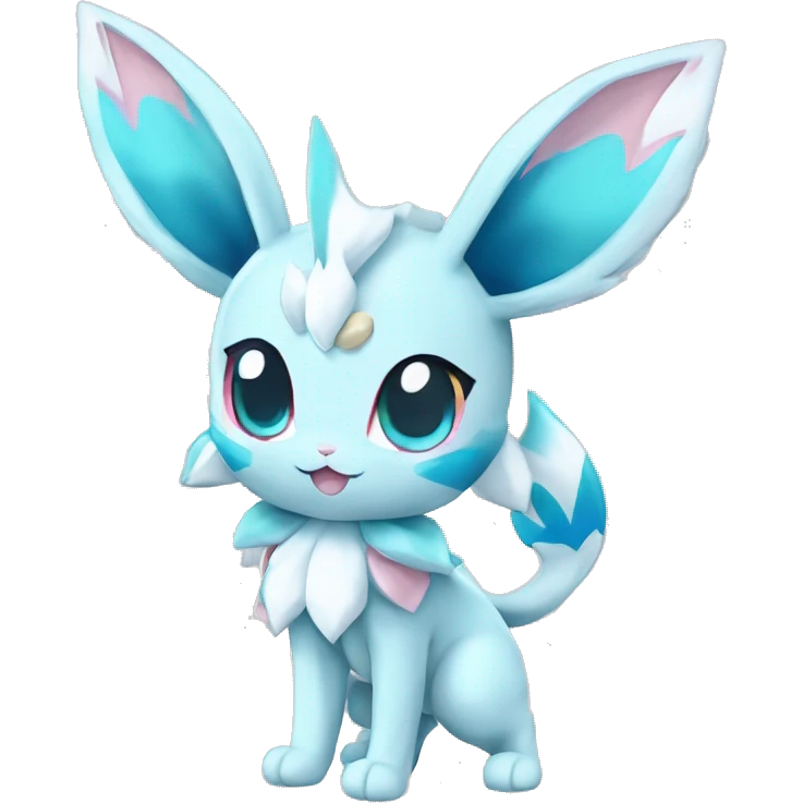 Kawaii Chibi Sylveon-Glaceon-Vaporeon-Pokémon full body emoji
