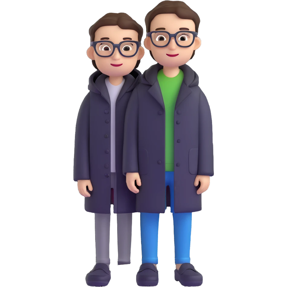 boy with glasses, short height, wearing crocs and a black coat emoji