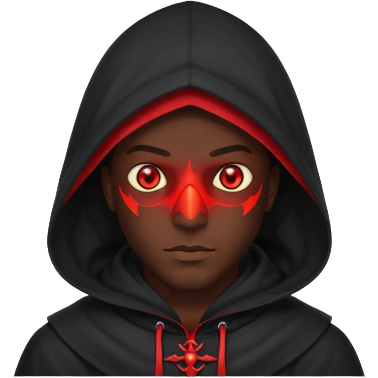 Evil Dark, shadowie Male lord with Red glowing eyes and hood emoji