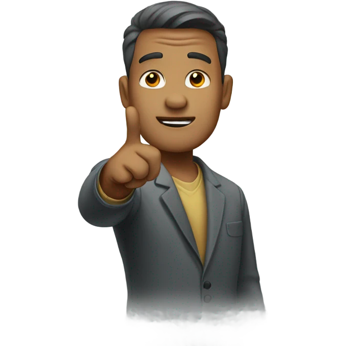 guy pointing finger emoji