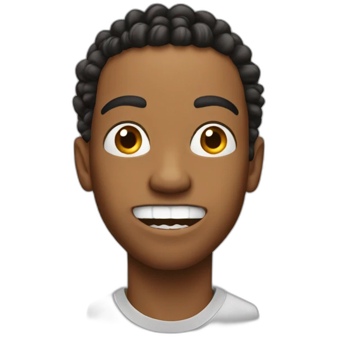 Astonished Justin Jefferson with short braids with teeth emoji