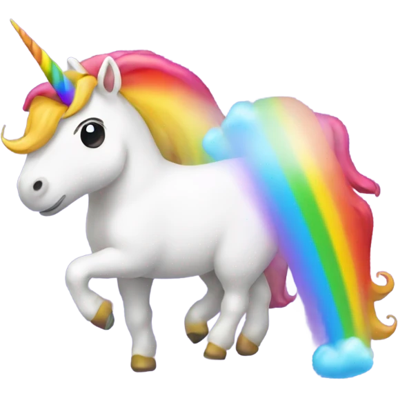Unicorn farting a rainbow emoji