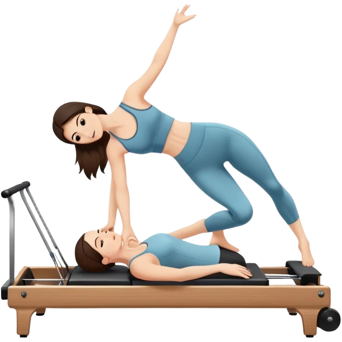 brunette girl on pilates reformer emoji