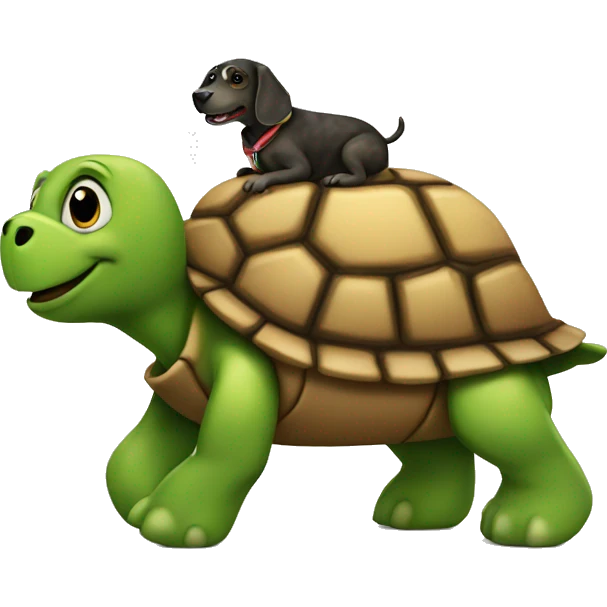 Turtle ride a dog emoji