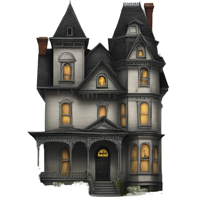 Side view Victorian style . Haunted Addams 8 story house.  emoji