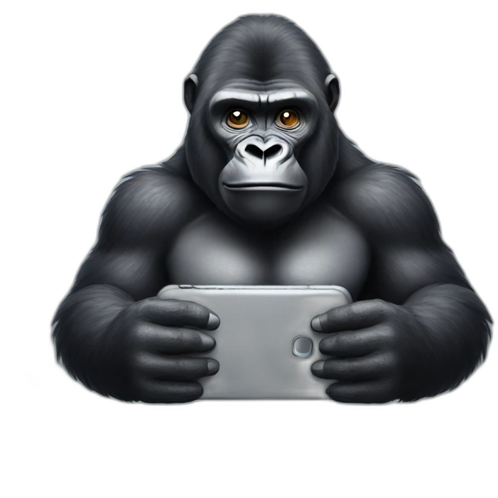 Gorilla holding an android smartphone emoji