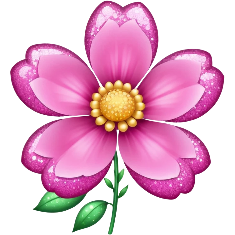 glitter pink flower emoji