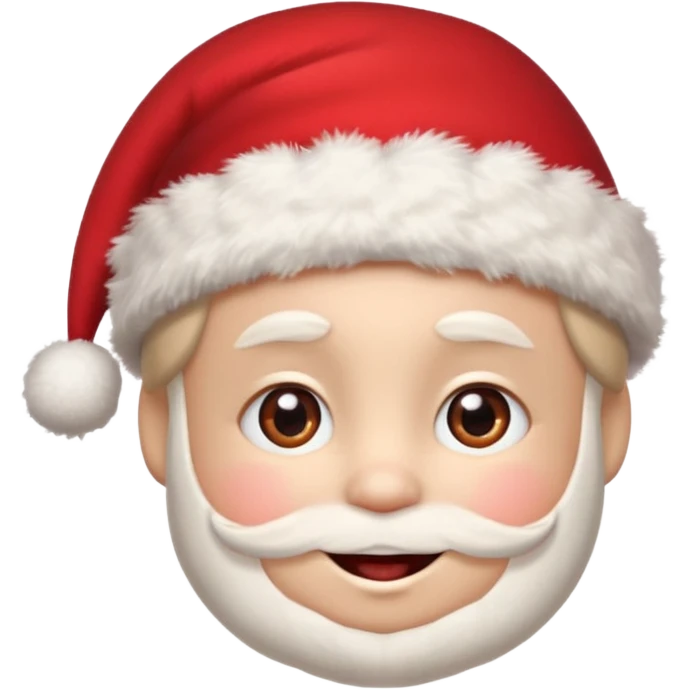 A small smiling face wearing a red Santa hat with a pompom, rosy cheeks and twinkling eyes, conveying a warm, festive vibe. It should be a trolling smile. emoji