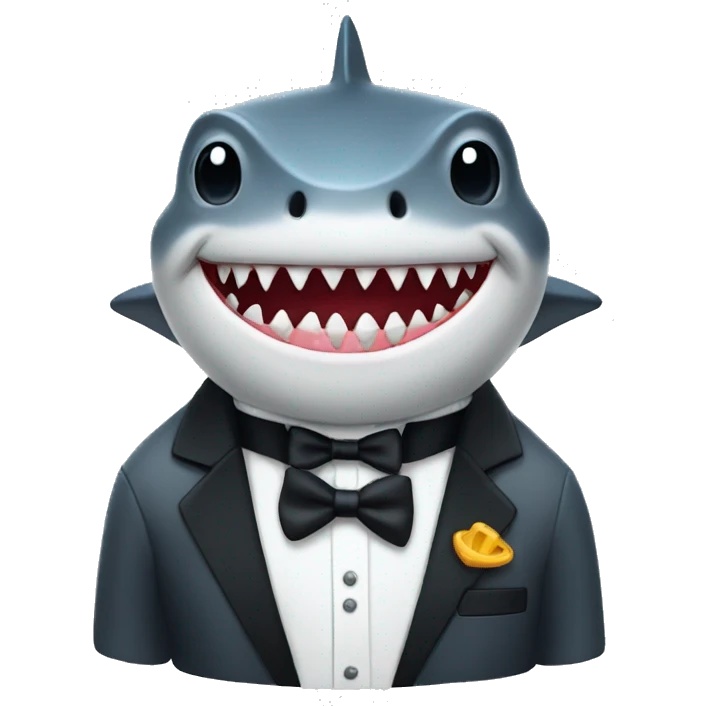 Shark with a tuxedo  emoji