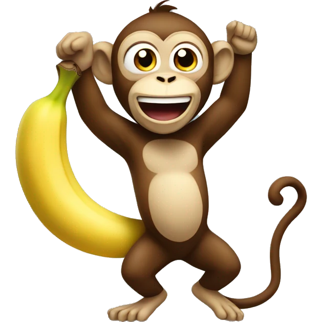 Monkey excited about his banana emoji
