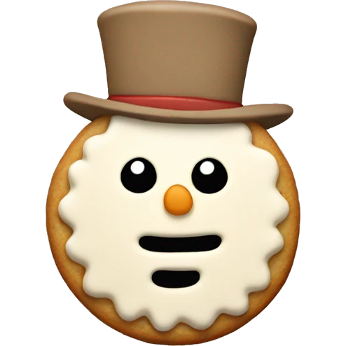 beige neutral snowman cookie emoji