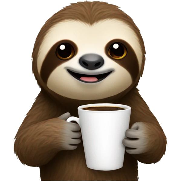 Sloth holding coffee emoji