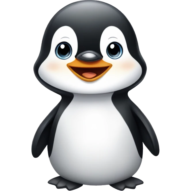 Cute and happy little penguin emoji