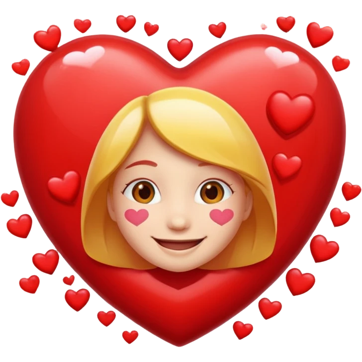 Smile surrounded my hearts￼ emoji