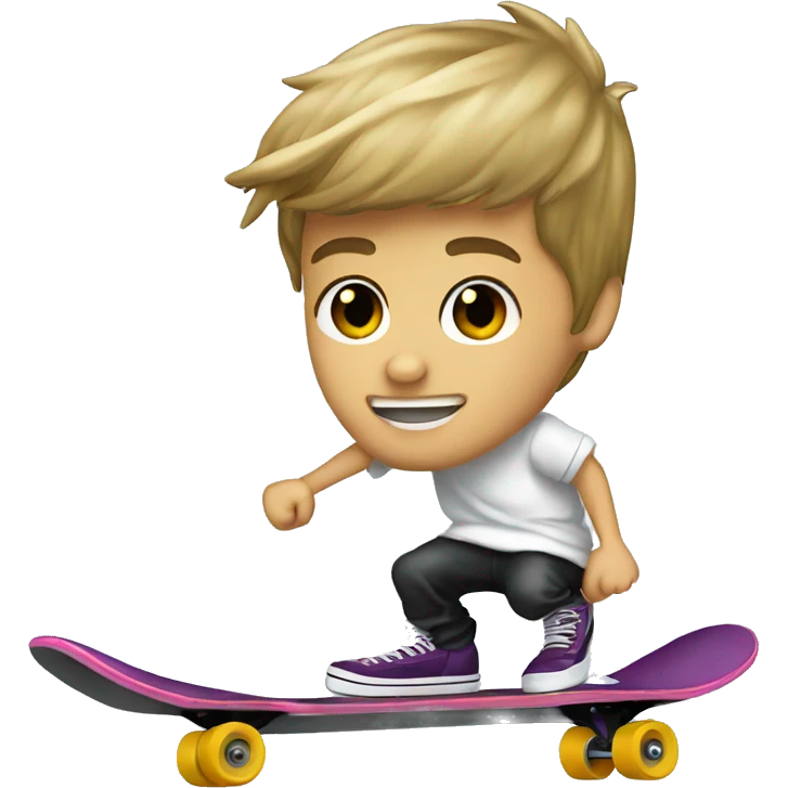 2008 justin bieber on a skateboard emoji