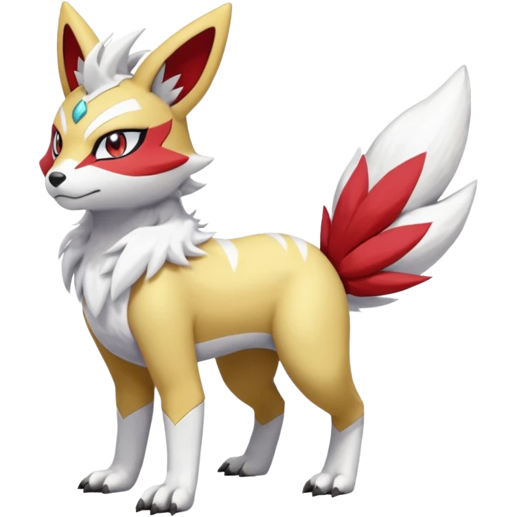 WereGarurumon-Meloetta-Renamon-Zangoose-fusion-hybrid-creature (full body) emoji