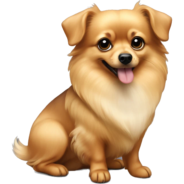 Dachshund Pomeranian in black and blonde emoji