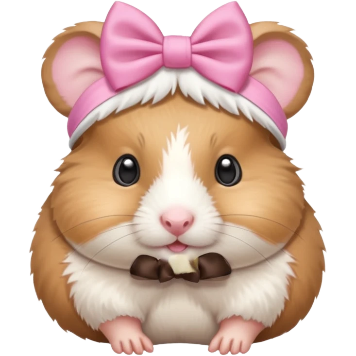 cute hamster wearing a bow on its head emoji