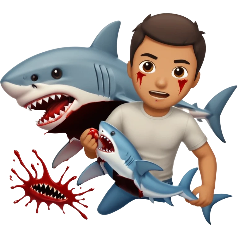 guy getting eaten by shark emoji