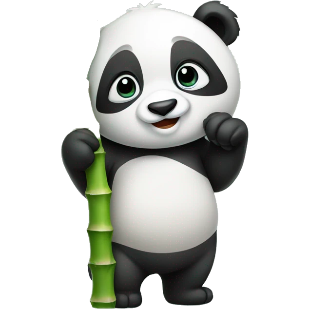 cute panda holding bamboo emoji