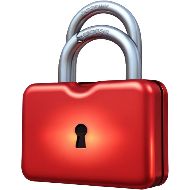 a red glowing cloud with a padlock emoji