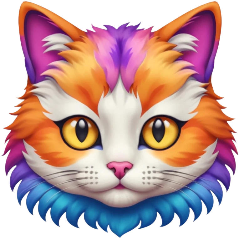 cat with exaggerated makeup emoji