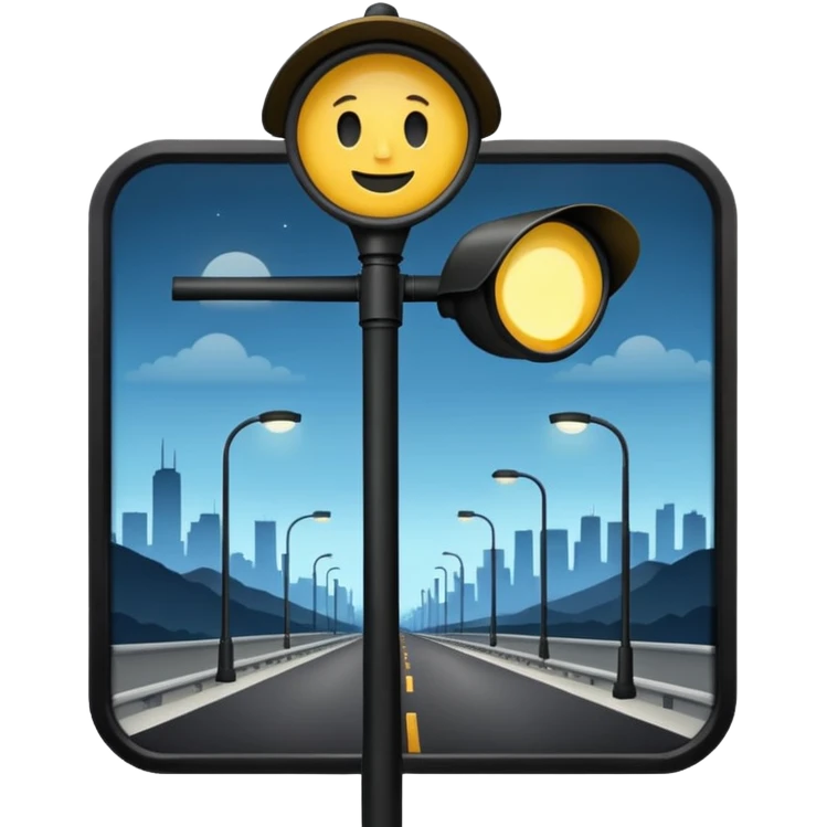 highway streetlight, US emoji
