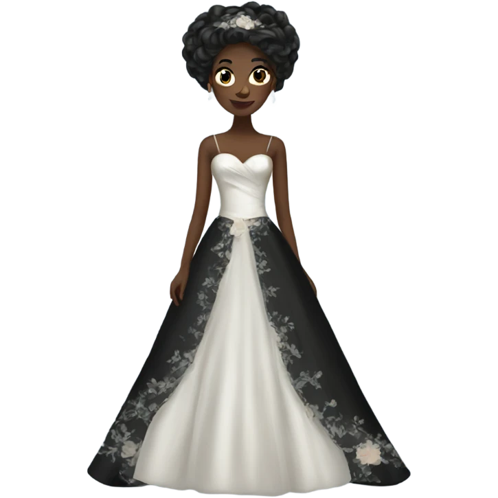black wedding dress emoji