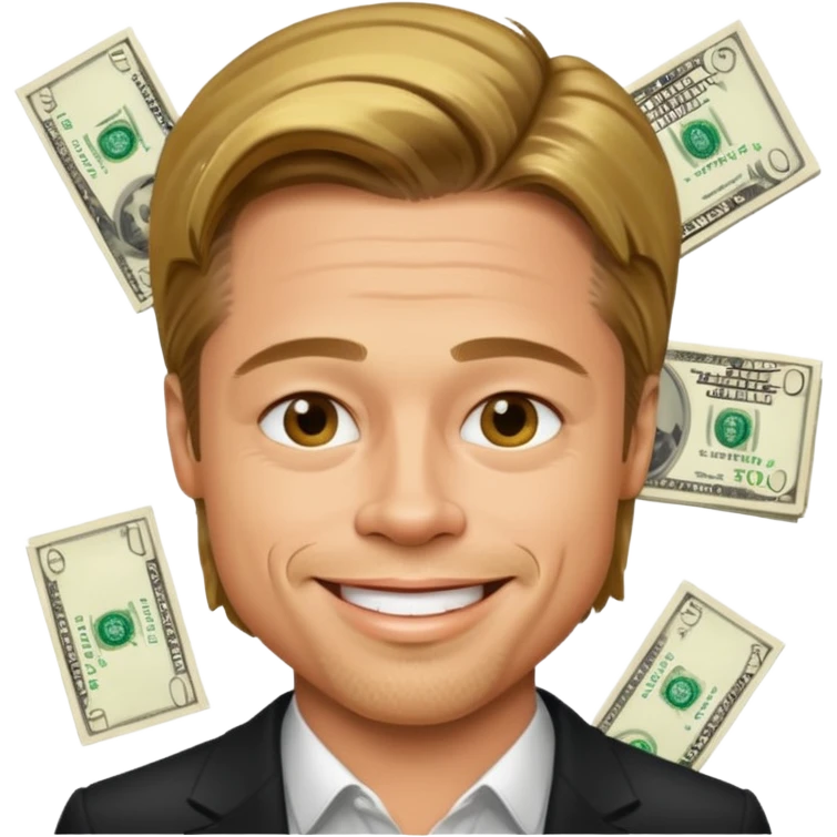 Bradd pitt with cash  emoji