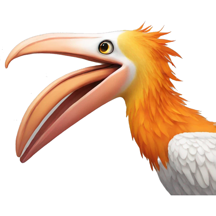 Orange Phoenix + pelican beak emoji