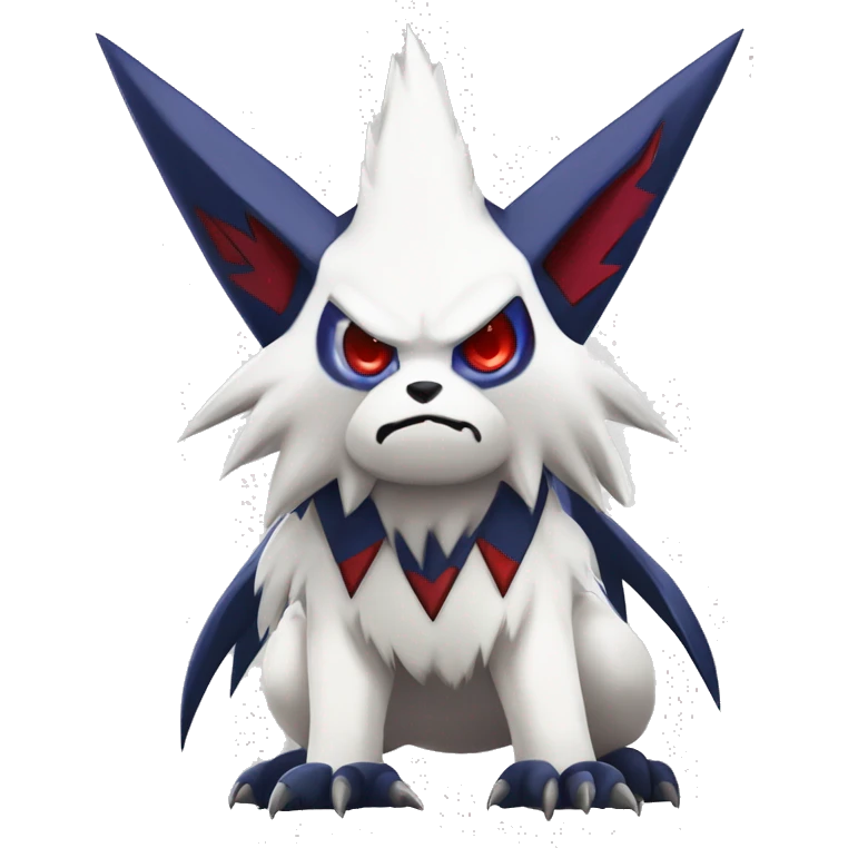 Cool Edgy Zangoose-Absol Fakémon Digimon with Edgy markings, full body, outlined emoji