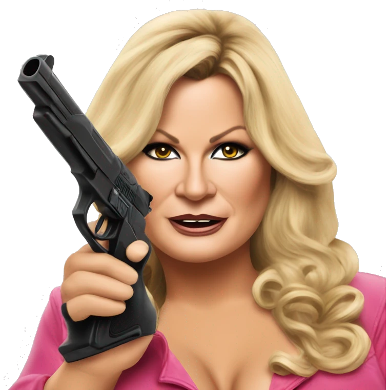 Jennifer Coolidge with a gun emoji