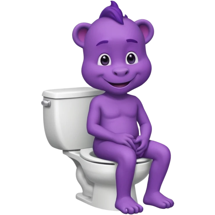 Barney on a toilet emoji