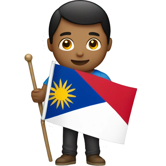 A person holding the philippines flag emoji
