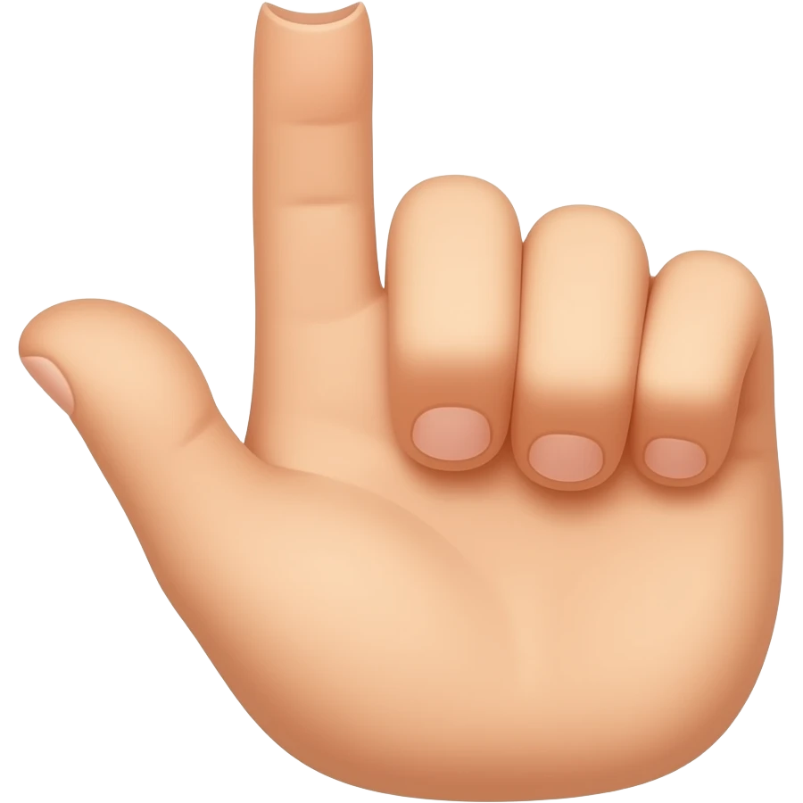 Hand met middenvinger die het bovenste topje mist emoji