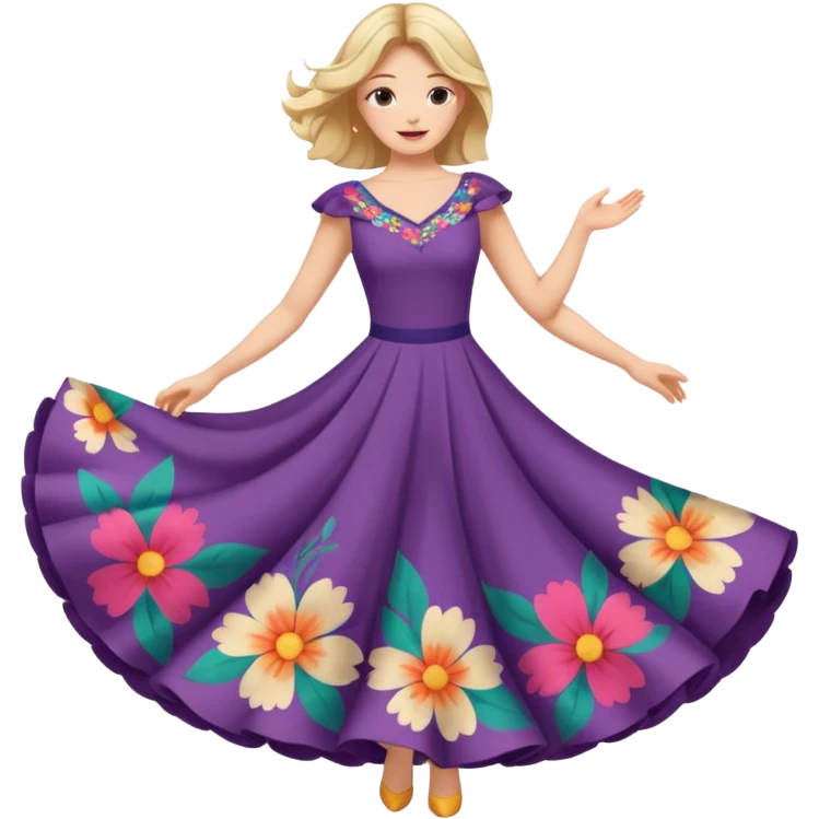 Woman Twirl occasion circle dress emoji