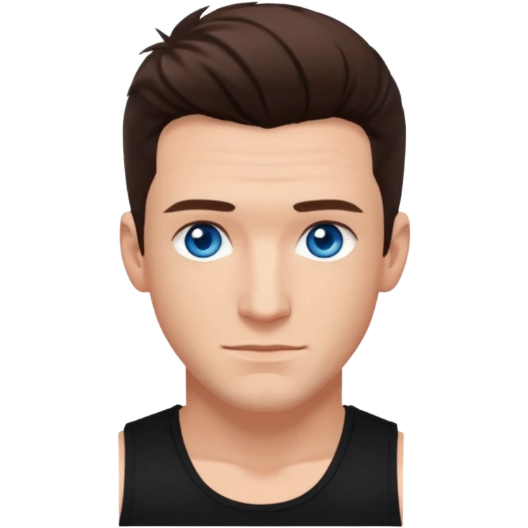 JC Chasez blue eyes, brown hair, black tank top emoji
