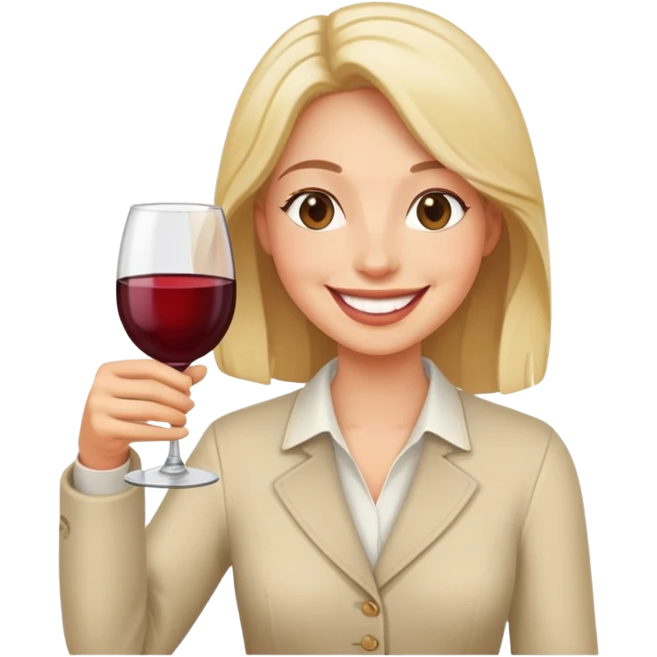 Wine with a smile emoji