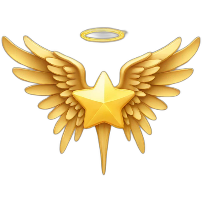 Golden Star with angel wings emoji