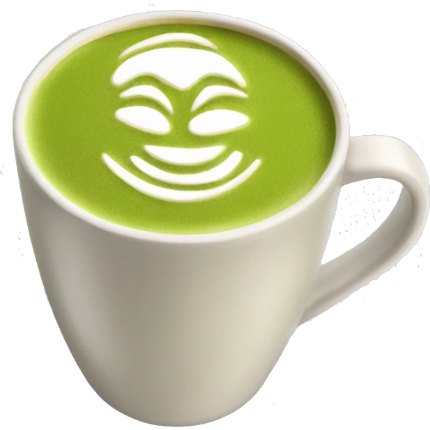 matcha latte in a mug emoji
