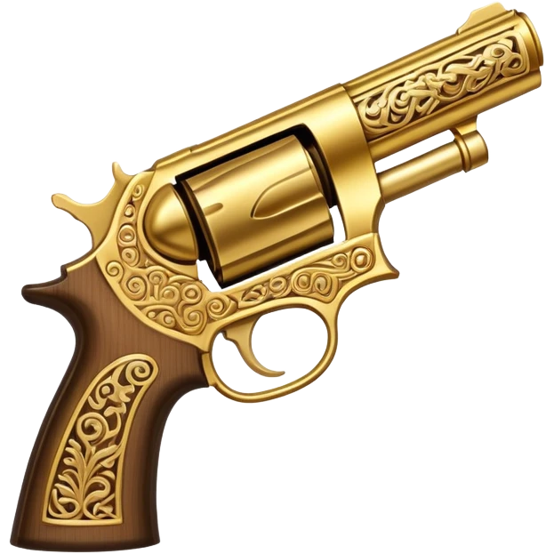 Pistol with gold-plated barrel emoji