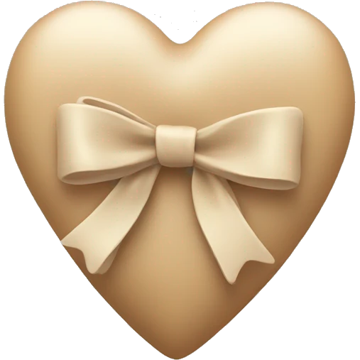 beige heart with bow  emoji