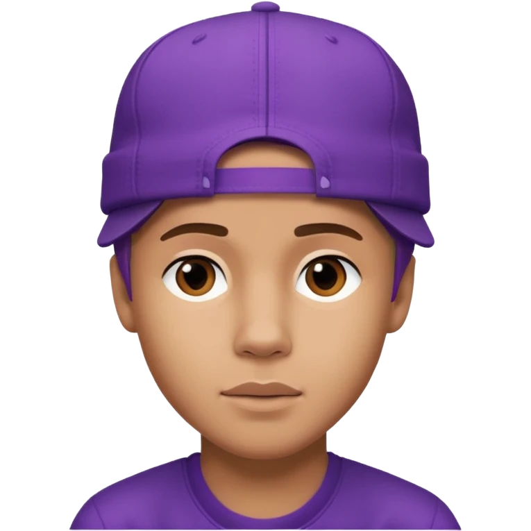 Justin bieber wearing purple cap emoji