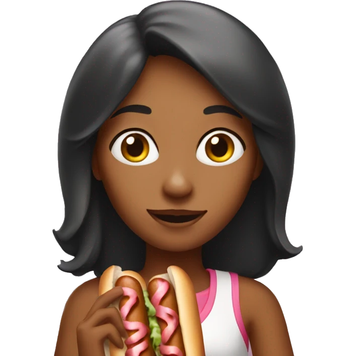 girl with eat hotdogs  emoji